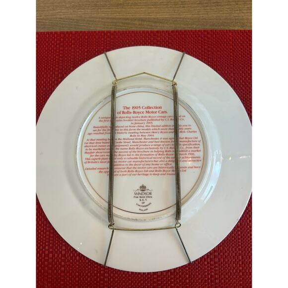 Vintage Rolls Royce 1905 Cars Fine Bone China Plate Windsor Stafforshire England - Picture 3 of 8